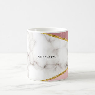 Pink Marble Color Block Mug