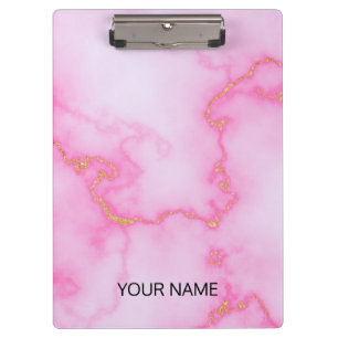 Pink Marble Customise Clipboard