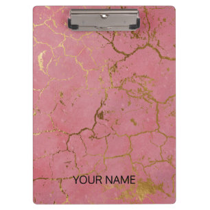 Pink Marble Customise Clipboard