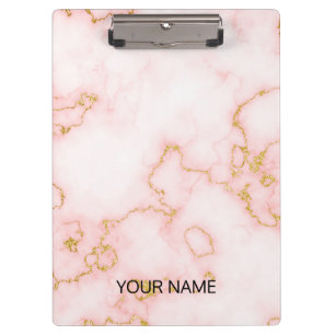 Pink Marble Customise Clipboard