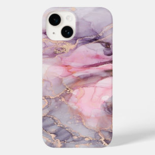 pink marble cute elegant grey Case-Mate iPhone 14 case