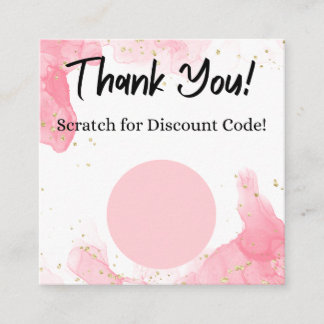 Pink Marble Discount Scratch Off Thank You Card
