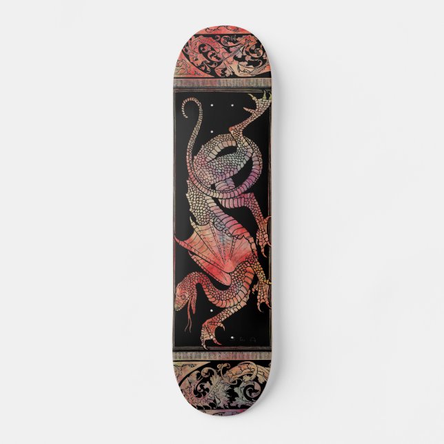 Pink Marble Dragon Skateboard (Front)