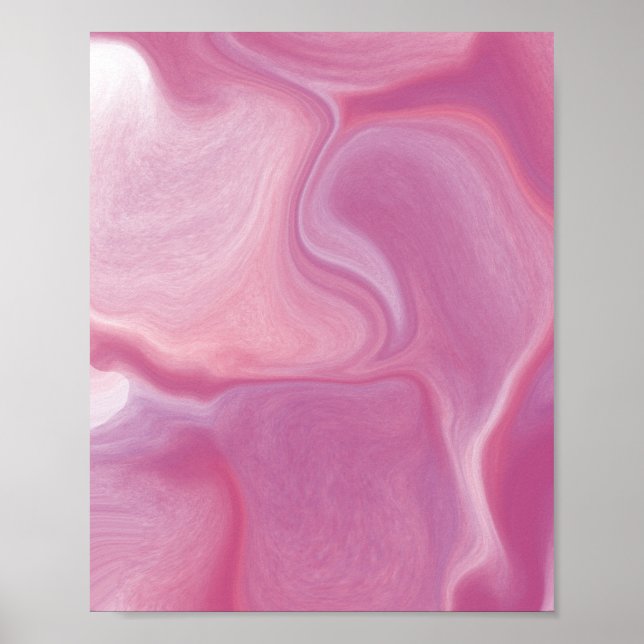 Pink Marble Effect Poster (Front)