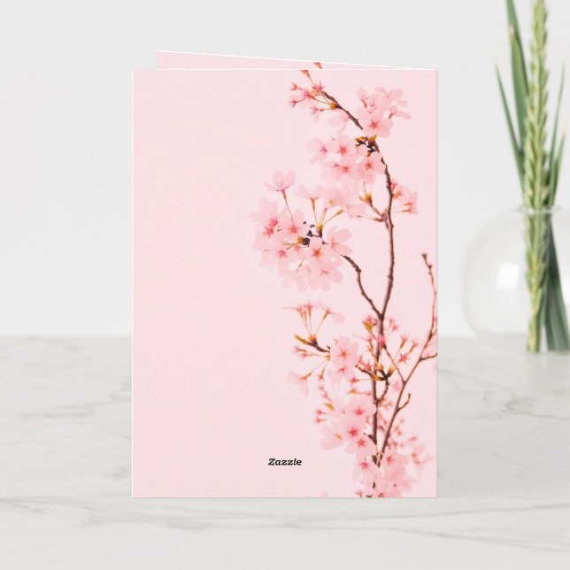 pink marble flower Flat Note Card (Back)