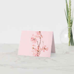 pink marble flower Folded Thank You Card