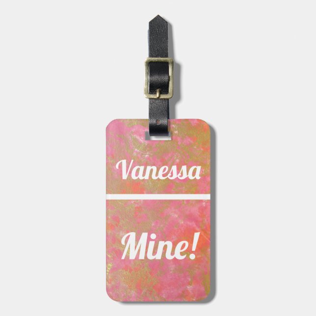 Pink Marble | Funny Luggage Tag (Front Vertical)