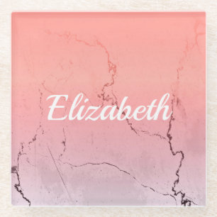 Pink Marble Glass Coaster