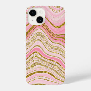 Pink Marble Glitter iPhone 14 Case