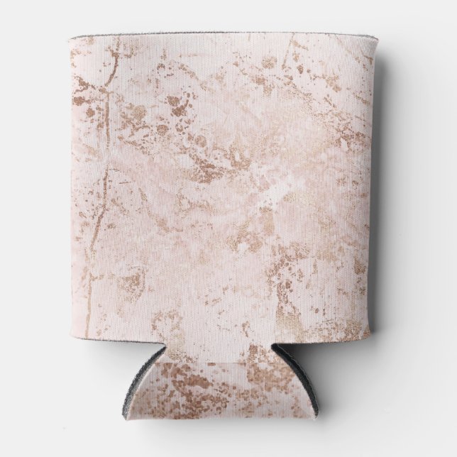 Pink marble: golden texture background. can cooler (Front)