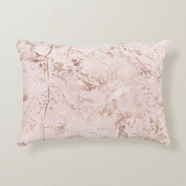 Pink marble: golden texture background. decorative cushion (Front)
