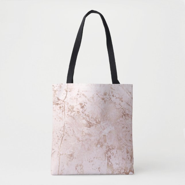 Pink marble: golden texture background. tote bag (Front)