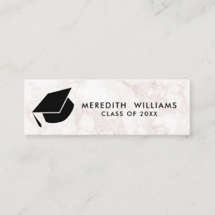 Pink Marble Grad Cap Graduation Insert