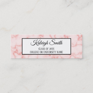 Pink Marble Graduation Insert Name Card