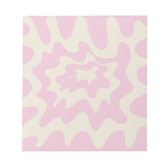 Pink Marble Groovy Wavy Stripe Modern Spring Notepad (Front)
