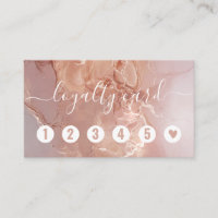 Pink Marble Hair Nails Beauty Salon Loyalty Cards