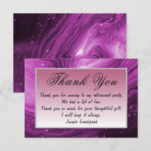 Pink Marble Happy Retirement Thank You Note Card