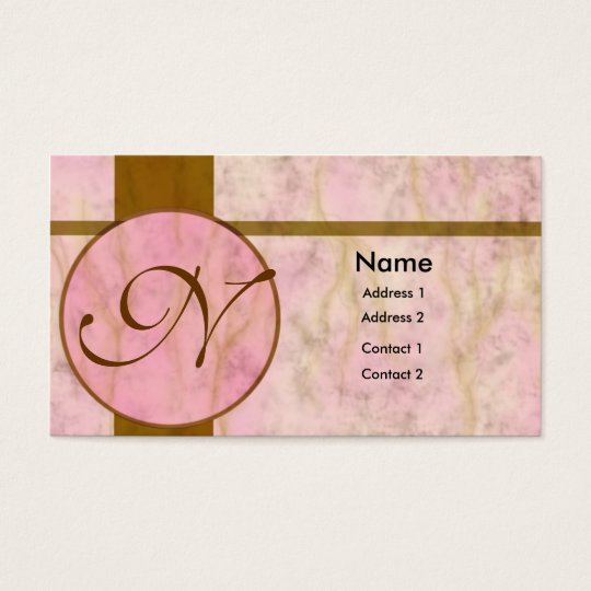 Pink Marble Inlay Business Card