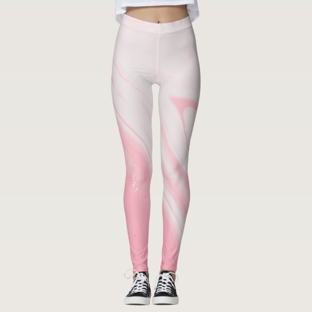 Pink marble Leggings (Front)