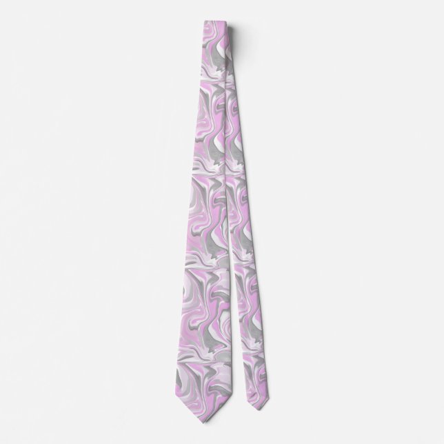 Pink Marble Men's Designer TIe (Front)