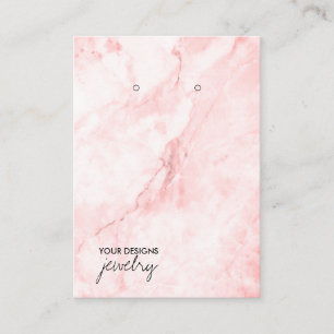 Pink Marble Minimal Earring Display Card