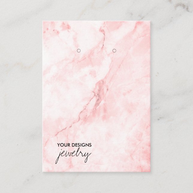 Pink Marble Minimal Earring Display Card (Front)
