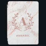 Pink Marble Monogram Any Initial & Name Custom iPad Air Cover<br><div class="desc">Personalise with your own initial and name. © Gorjo Designs. Made for you via the Zazzle platform.</div>
