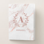 Pink Marble Monogram Any Initial & Name Custom  Pocket Folder<br><div class="desc">Personalise with your own initial and name. © Gorjo Designs. Made for you via the Zazzle platform.</div>