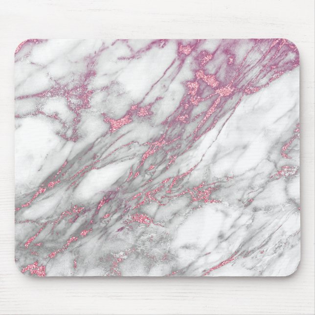 Pink Marble Mouse Pad (Front)