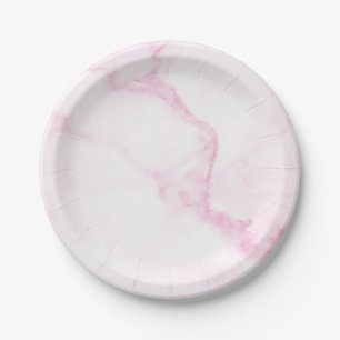 Pink Marble Paper Plate