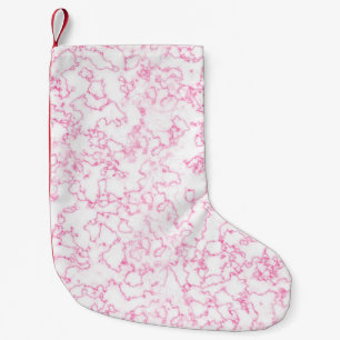 Pink marble pattern small christmas stocking
