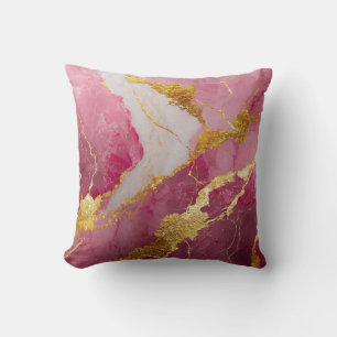 Pink Marble Pattern with Gold Cushion