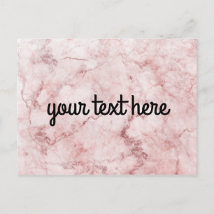 Pink Marble Personalised Postcard