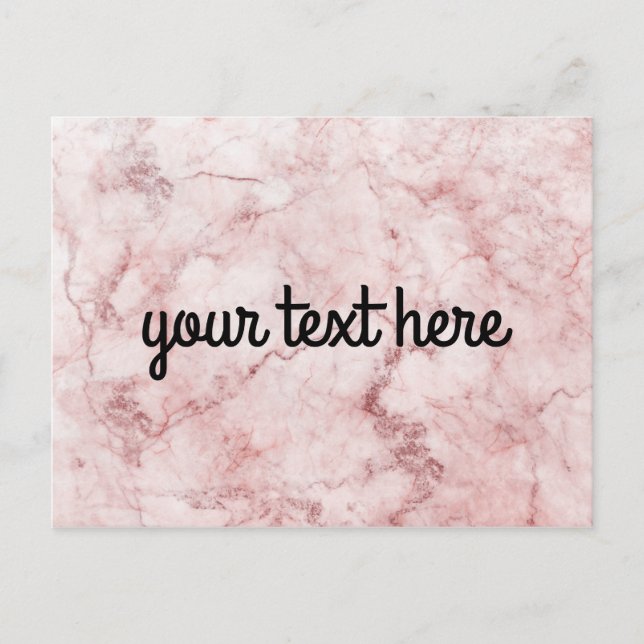 Pink Marble Personalised Postcard (Front)