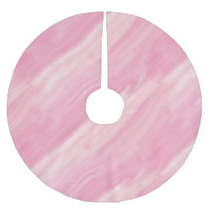 Pink Marble Pouring Ombre Brush Strokes Stripes   Brushed Polyester Tree Skirt