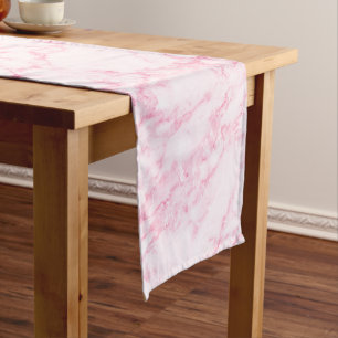 Pink  Marble Short Table Runner