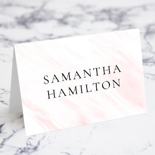 Pink Marble Streaks CO Name Place Cards