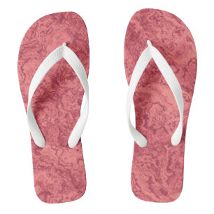 pink Marble Swirl Abstract Flip Flops
