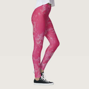 pink Marble Swirl Abstract Leggings