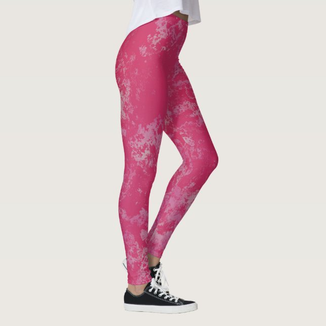 pink Marble Swirl Abstract Leggings (Right)
