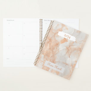 Pink Marble Swirl Customized Planner