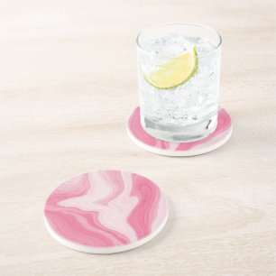 Pink Marble Swirl Pattern – Aesthetic Abstract Coaster