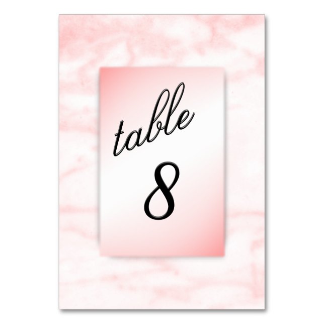 Pink Marble Table Number (Front)