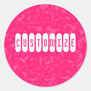 Pink Marble - Template Classic Round Sticker