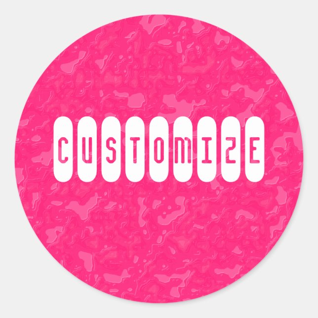 Pink Marble - Template Classic Round Sticker (Front)