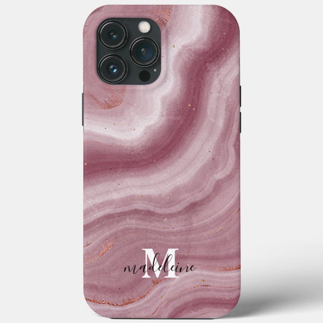 Pink Marble Texture Elegant Phone Case For Her (Back)