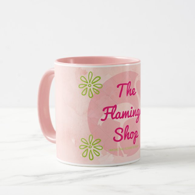Pink Marble The Flamingo Shop Mug (Front Left)