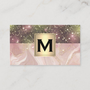 Pink Marble   Upholstered   Stardust Business Card