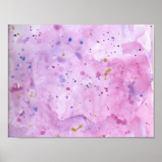 Pink Marble Watercolour Splat Poster