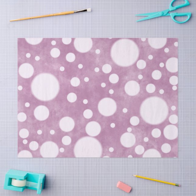 Pink Marble White Polka Dots Pattern Decoupage Tissue Paper (Craft)